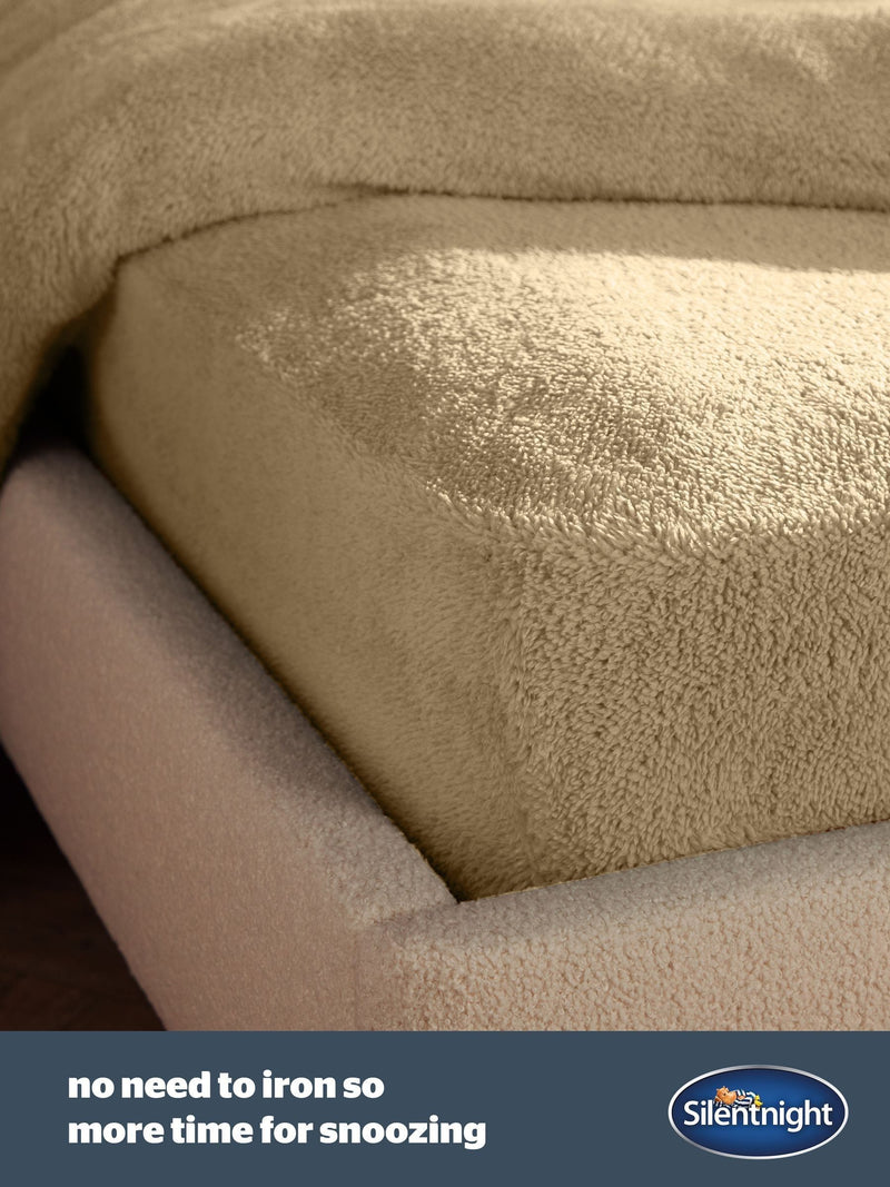 Silentnight Natural Teddy Fleece Fitted Sheet (British brand)