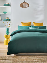 Dark Teal Cotton Rich Plain Duvet Cover and Pillowcase Set