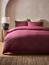 Berry Pink Cotton Rich Duvet Cover and Pillowcase Set