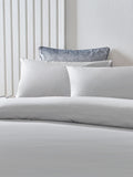Grey light cotton rich plain duvet cover and pillowcase set, UK version
