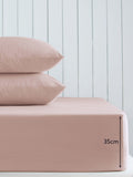 Blush pink cotton rich deep fitted bed sheet - British product