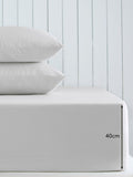 Extra deep fitted bed sheet in grey light cotton rich blend - British product