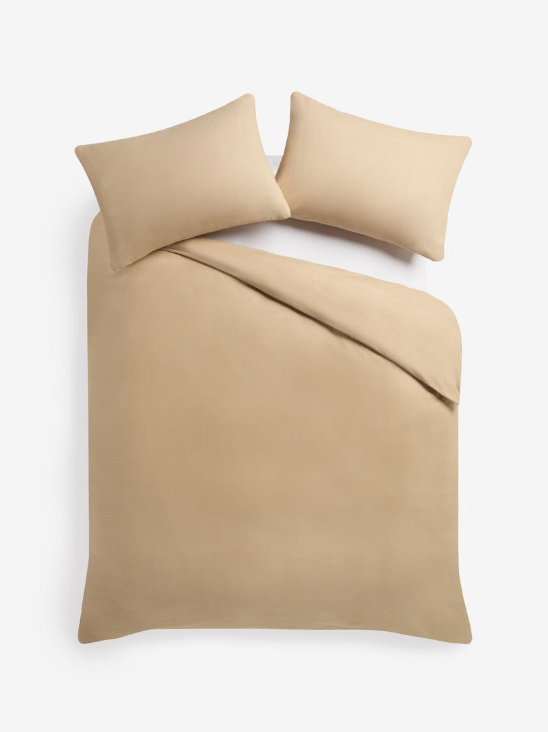 Caramel Brown Duvet Cover and Pillowcase Set - British product