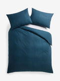 Teal blue supersoft cotton duvet cover and pillowcase set (British brand)