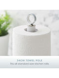 Swan white kitchen towel pole and mug tree set (British brand)