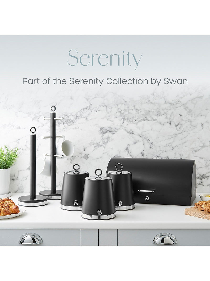 Swan Black Serenity storage canisters 1.3L (British brand)