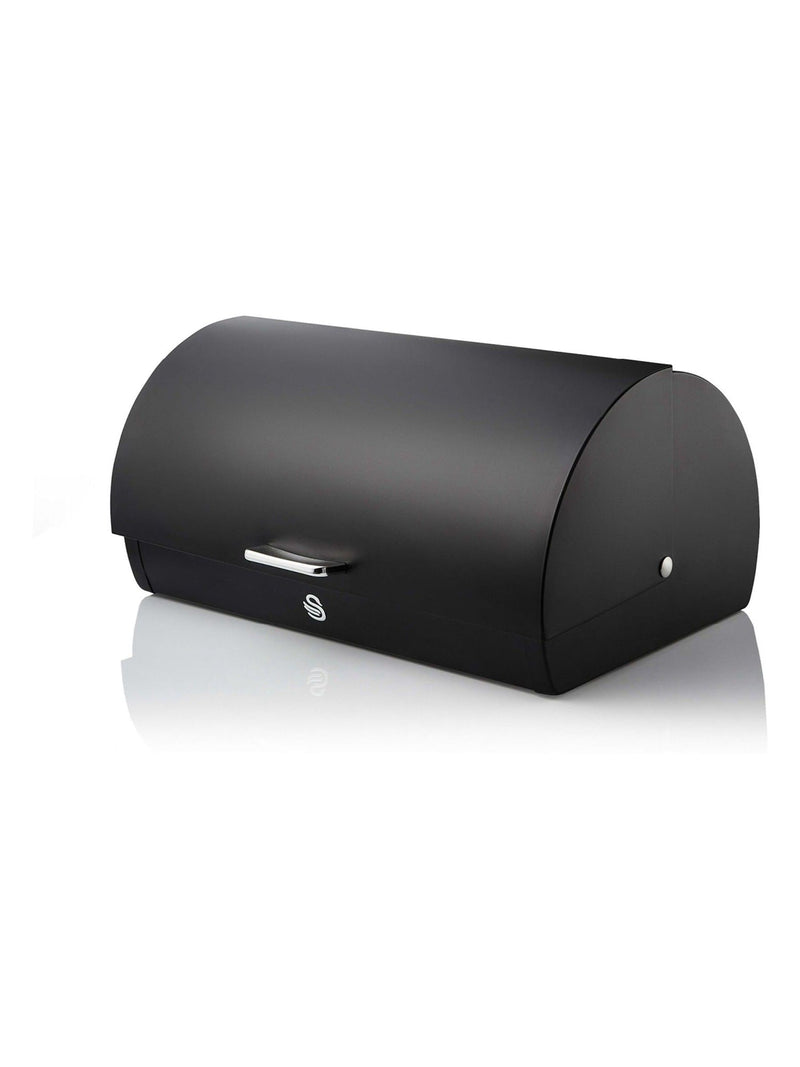 Black Matt Finish Bread Bin with 14 Litre Capacity and Ventilation Holes