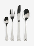 Silver heart stainless steel 24-piece knife set (British brand)