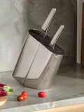 Georg Jensen Silver Alfredo knife block for five knives, UK version