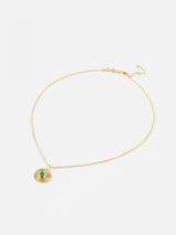 Oliver Bonas Green Gina Onyx Gold Plated Pendant Necklace