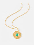 Oliver Bonas green onyx gold plated pendant necklace, imported from the UK