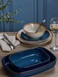 Mason Cash Set of 2 Blue Reactive Rectangular Serving Dishes