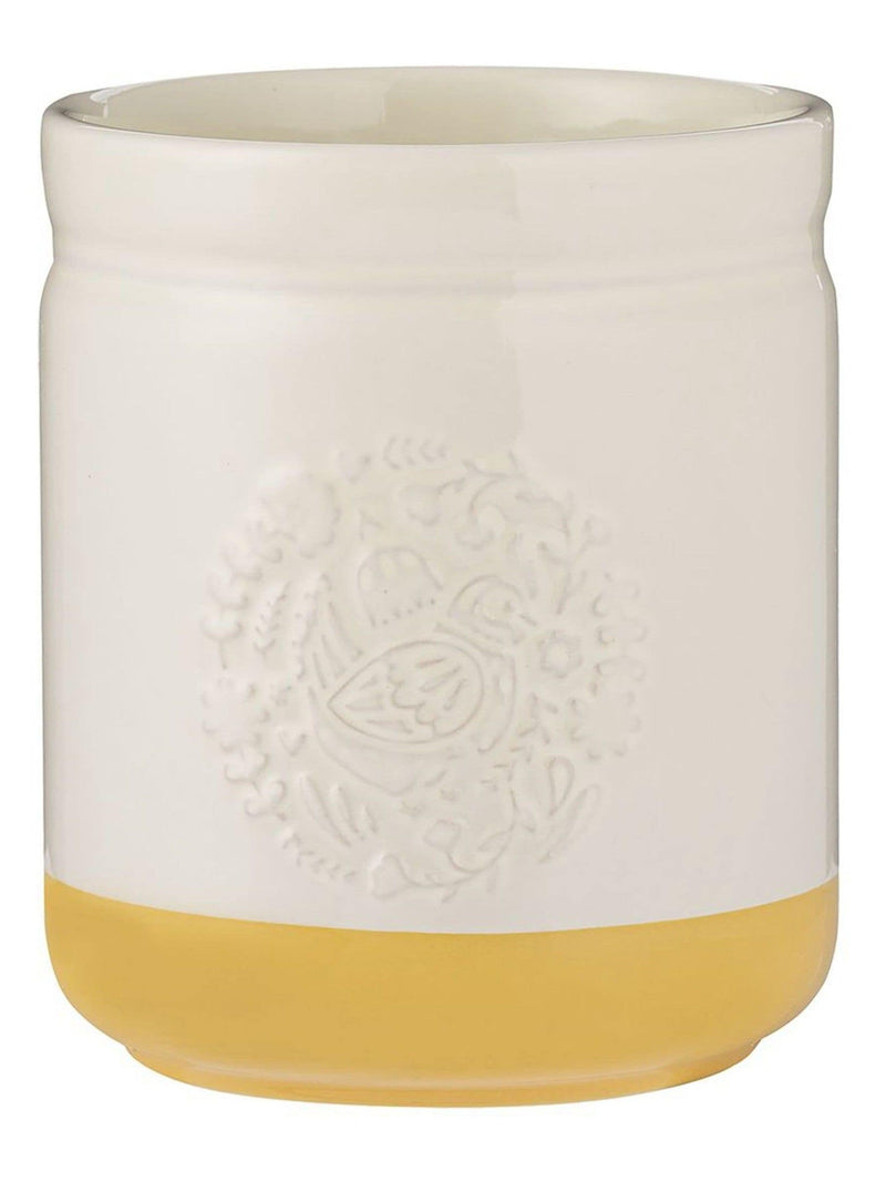 Mason Cash Cream Green and Yellow Home to Roost Large Storage and Untensil Pot