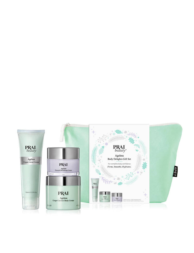 PRAI Ageless Delights Gift Set with Ageless Throat & Decolletage Crème - British product