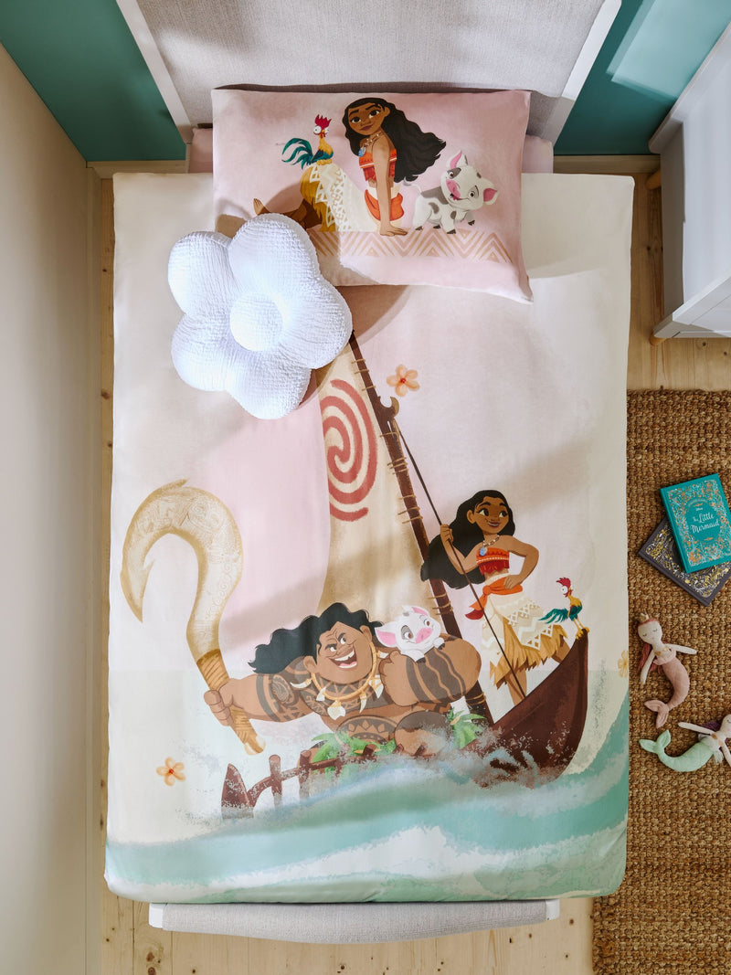 Natural Disney Moana 100% Cotton Duvet Cover and Pillowcase Set