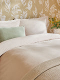 Natural waffle duvet cover and pillowcase set, imported from the UK