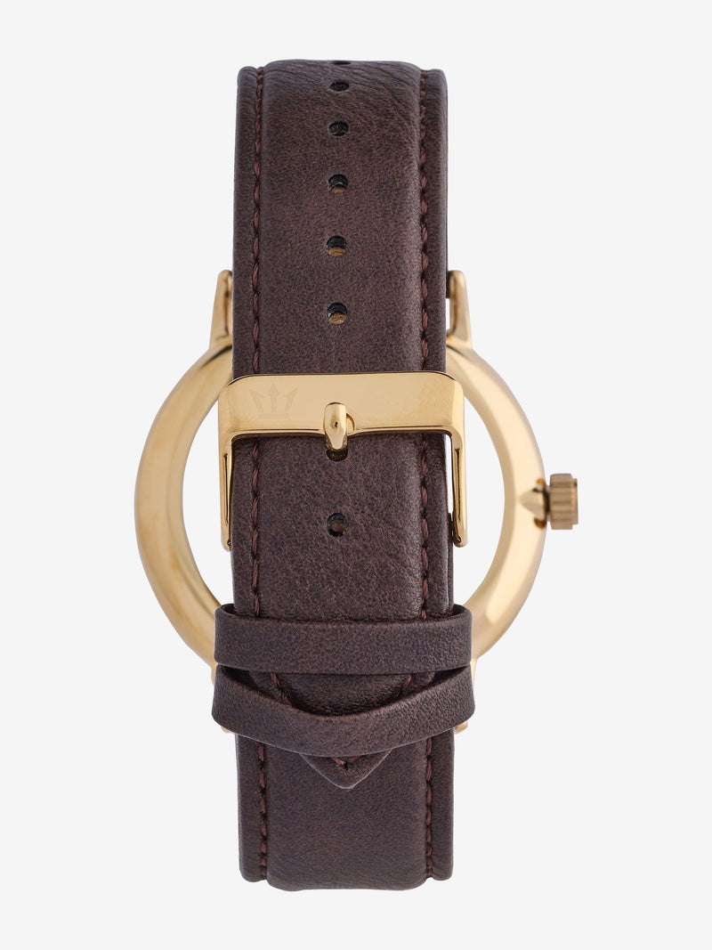 Brown Gold Vertical Dial Analog Watch - British product