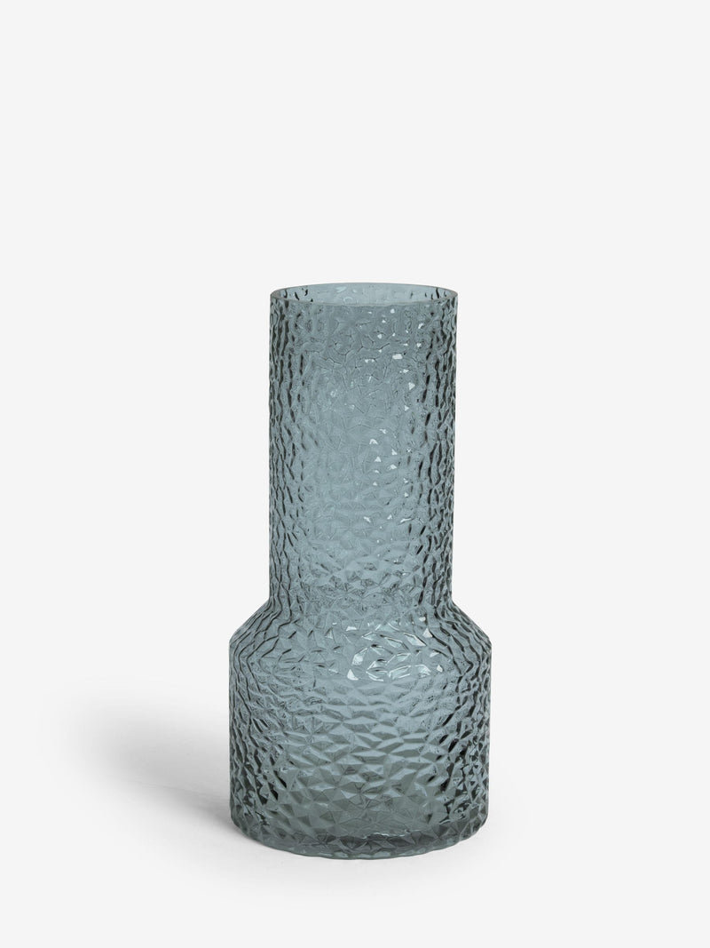 Blue Medium Medium Textured Glass Vase
