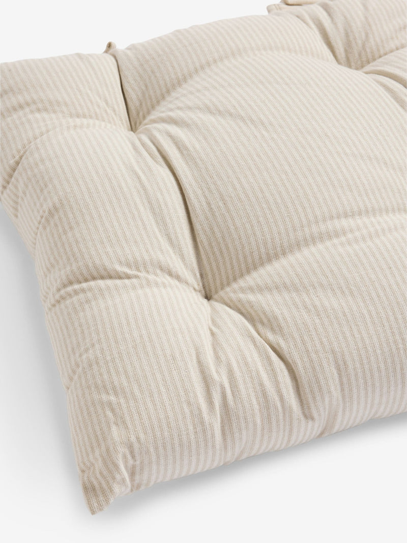 Natural Bronx stripe chair cushions set of 2, imported from the UK