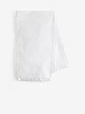 White cotton tablecloth with wiggle trim (British brand)