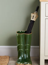 Green Wellington Boots Umbrella Stand