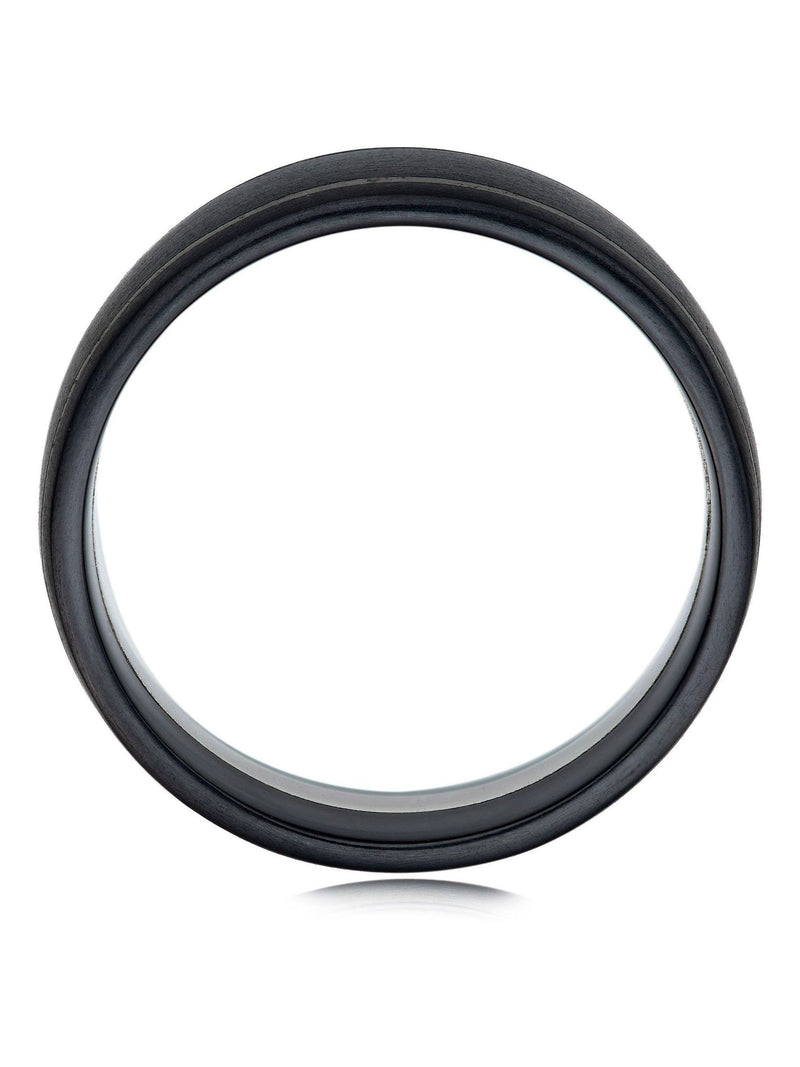 Beaverbrooks black platinum and zirconium wedding ring 7mm - British product
