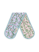 Cath Kidston Twin Flowers Purple Double Oven Cotton Gloves
