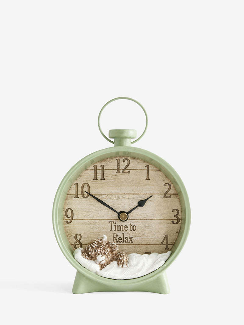 Hamish The Highland Cow Natural Animal Mantel Clock