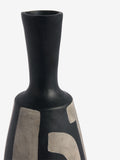 French Connection Black Hand Painted Papier Mache Vase