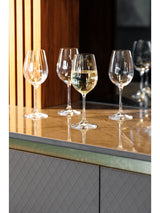 Mikasa Set of 4 Clear Treviso Crystal White Wine Ribbed Glasses 350ml