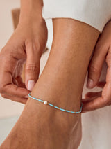 Blue Beaded Anklet