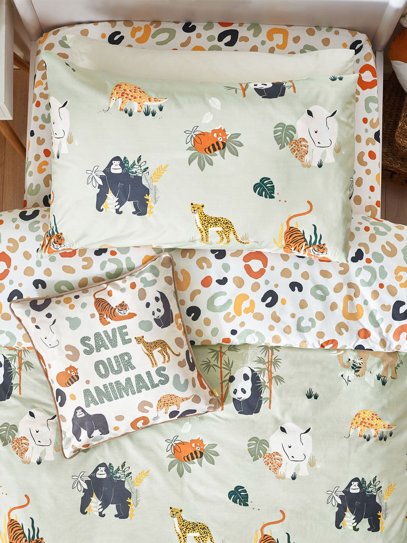 Little Furn Multi & Green Wildlife Animal Duvet Cover Set