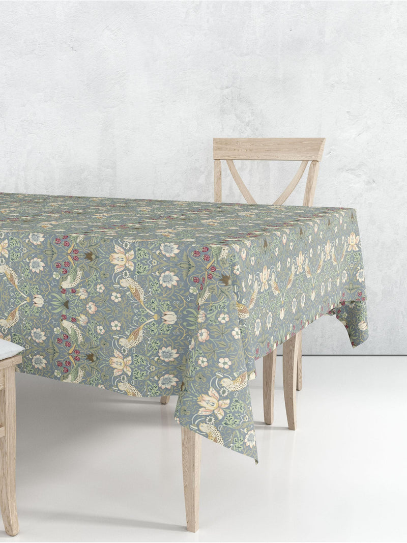William Morris Gallery Blue Strawberry Thief tablecloth 132x178cm (British brand)