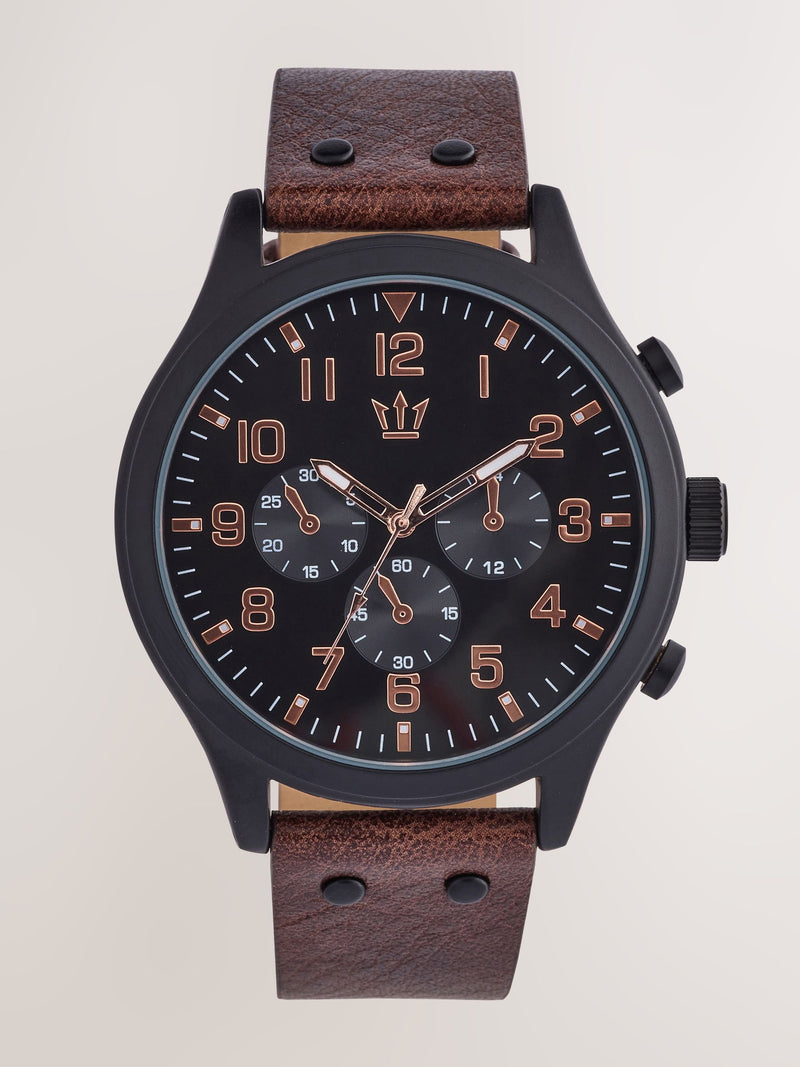 Brown Strap Chunky Watch