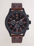 Brown Strap Chunky Watch