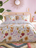Multicolour Alchemy Reversible Duvet Cover and Pillowcase Set, imported from the UK
