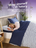 Slumberdown Coverless Comfort Navy Printed Stripe Duvet (British brand)