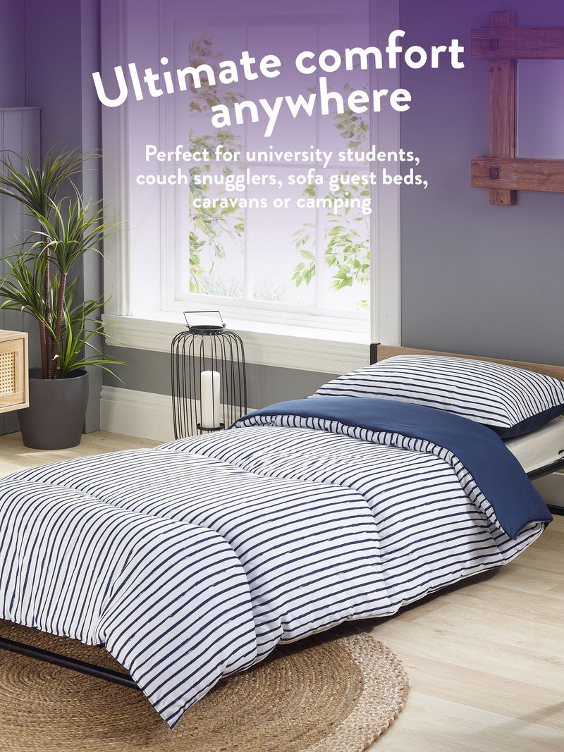 Slumberdown Coverless Comfort Navy Printed Stripe Duvet (British brand)