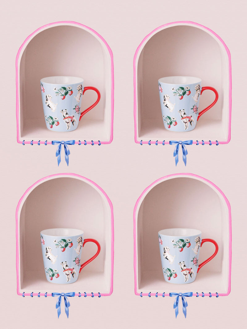 Cath Kidston Blue Red Stanley mugs set of 4 - British product