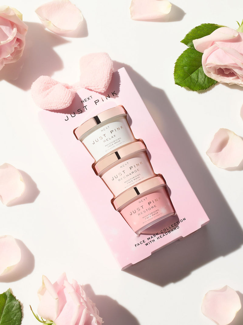 Just Pink face mask and headband gift set (British brand)