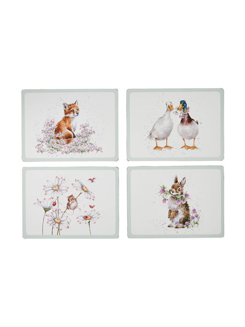 Royal Worcester Wrendale Designs Wildflowers placemats set of 4 40x29cm (British brand)