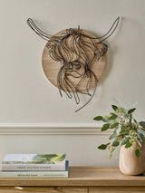 Bronx Hamish The Highland Cow Black Wire Wall Art