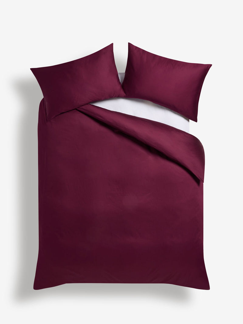 Burgundy Red Egyptian cotton duvet cover and pillowcase set - British product