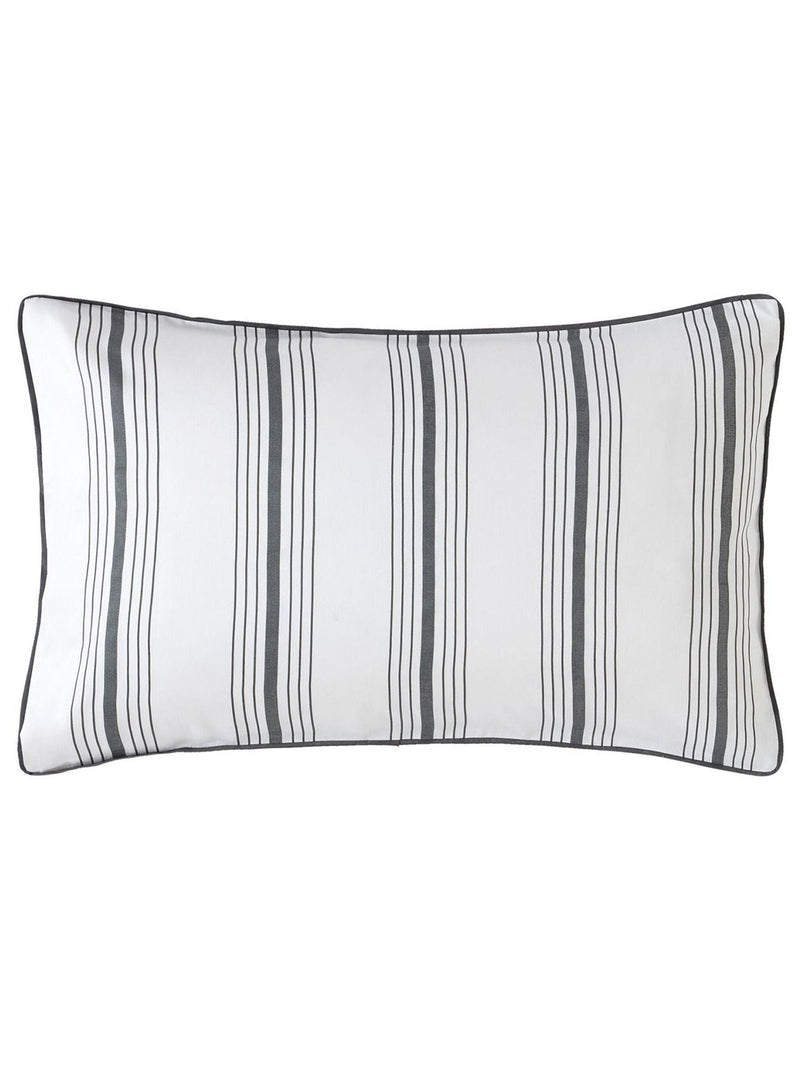 Laura Ashley Grey Charcoal Reversible 100% Cotton Sateen 200 Thread Count Tuileries Duvet Cover and Pillowcase Set