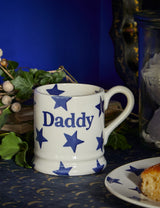 Emma Bridgewater Blue Star Daddy Hand-Painted Ceramic Mug 284ml