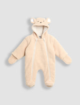 JoJo Maman Bébé Borg Bear Baby Pramsuit 0-12 Months