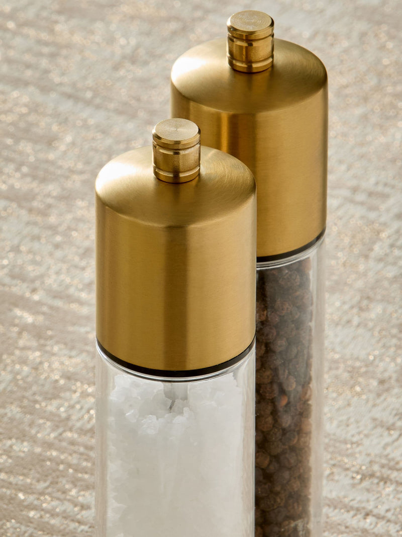 Set of 2 Gold Filled Salt and Pepper Grinders