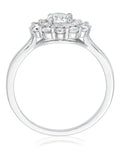 Beaverbrooks silver cubic zirconia double halo ring - British product