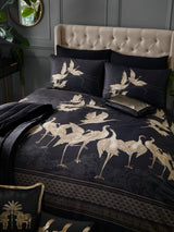 Laurence Llewelyn-Bowen Black Kireina 100% Cotton Duvet Cover and Pillowcase Set