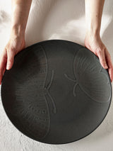 Kew Gardens Black Living Jewel Stoneware Charger Plate